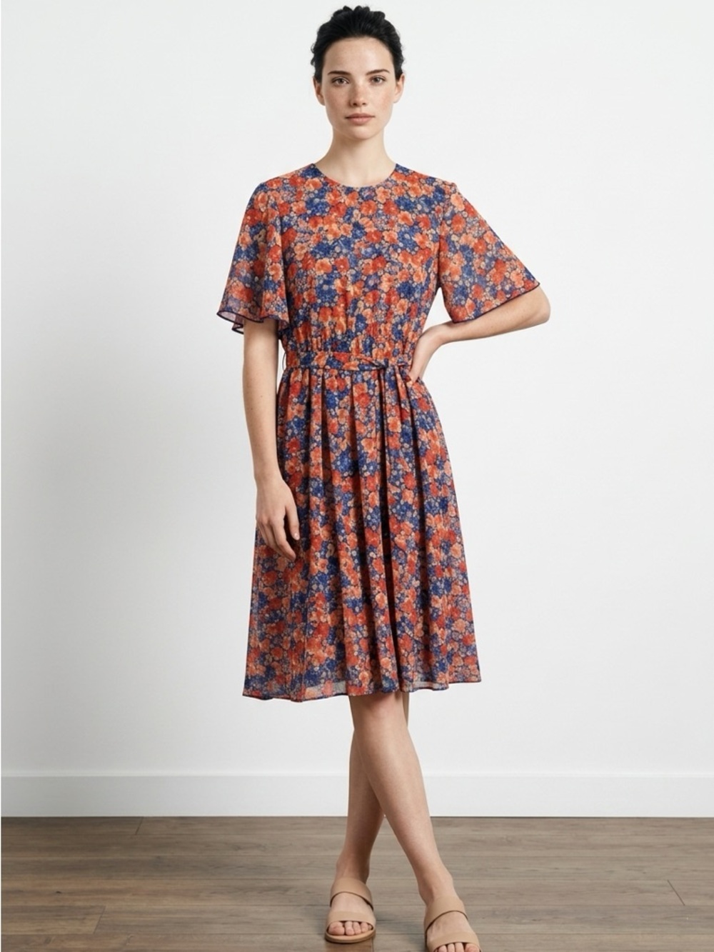 Vintage Floral Elegant Dress | Size 10 | Perfect for Summer